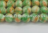 CRF417 15.5 inches 6mm round dyed rain flower stone beads wholesale