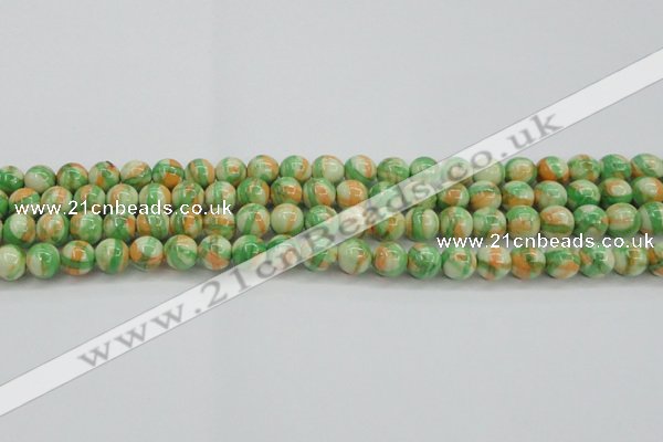 CRF418 15.5 inches 8mm round dyed rain flower stone beads wholesale