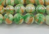 CRF419 15.5 inches 10mm round dyed rain flower stone beads wholesale