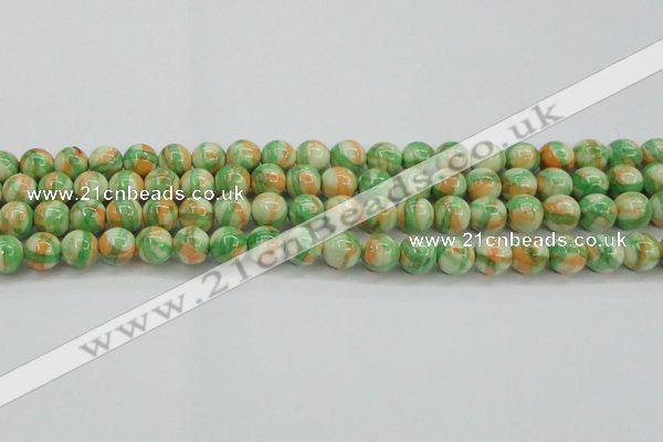 CRF419 15.5 inches 10mm round dyed rain flower stone beads wholesale