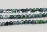 CRF42 15.5 inches 4mm round dyed rain flower stone beads wholesale