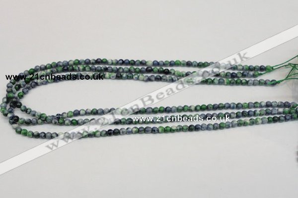 CRF42 15.5 inches 4mm round dyed rain flower stone beads wholesale