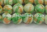 CRF420 15.5 inches 12mm round dyed rain flower stone beads wholesale