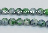 CRF44 15.5 inches 8mm round dyed rain flower stone beads wholesale