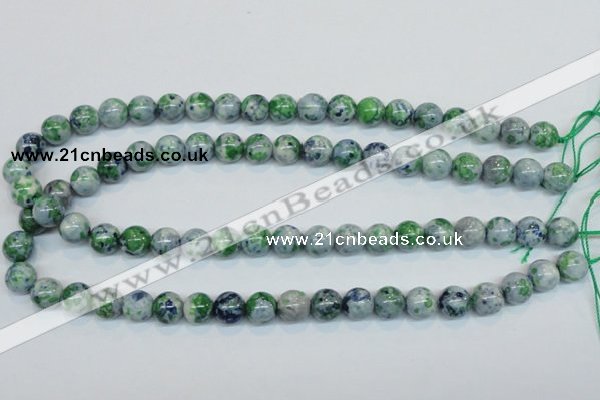 CRF44 15.5 inches 8mm round dyed rain flower stone beads wholesale