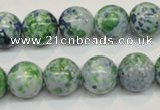 CRF47 15.5 inches 14mm round dyed rain flower stone beads wholesale