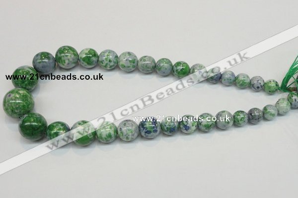 CRF52 15.5 inches multi sizes round dyed rain flower stone beads