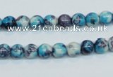 CRF56 15.5 inches 6mm round dyed rain flower stone beads wholesale