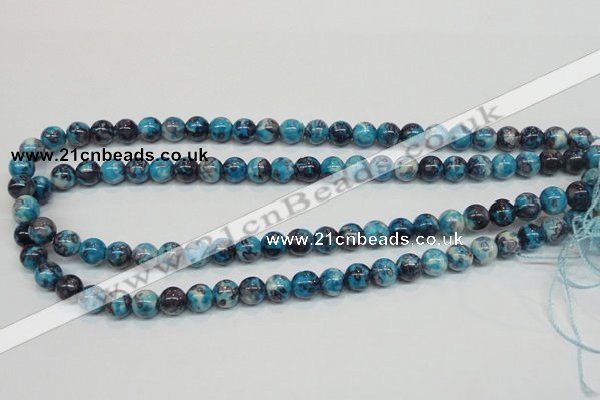 CRF57 15.5 inches 8mm round dyed rain flower stone beads wholesale