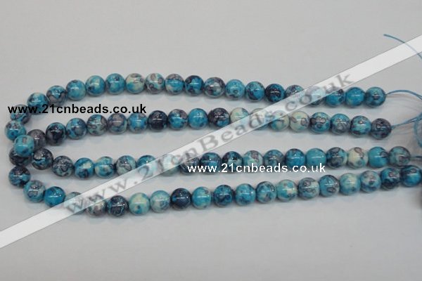 CRF58 15.5 inches 10mm round dyed rain flower stone beads wholesale