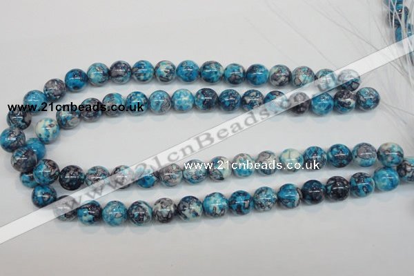 CRF59 15.5 inches 12mm round dyed rain flower stone beads wholesale