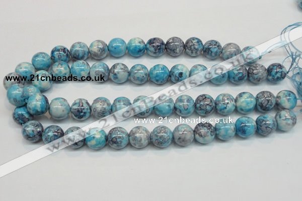 CRF60 15.5 inches 14mm round dyed rain flower stone beads wholesale