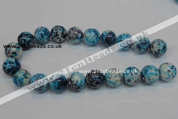 CRF63 15.5 inches 20mm round dyed rain flower stone beads wholesale