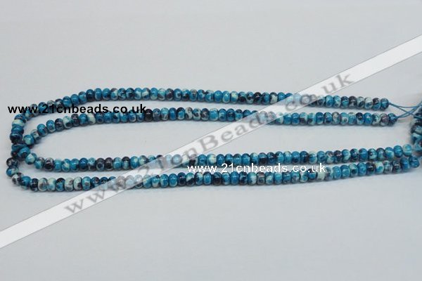 CRF66 15.5 inches 4*6mm rondelle dyed rain flower stone beads wholesale