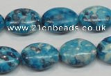 CRF71 15.5 inches 13*18mm oval dyed rain flower stone beads wholesale