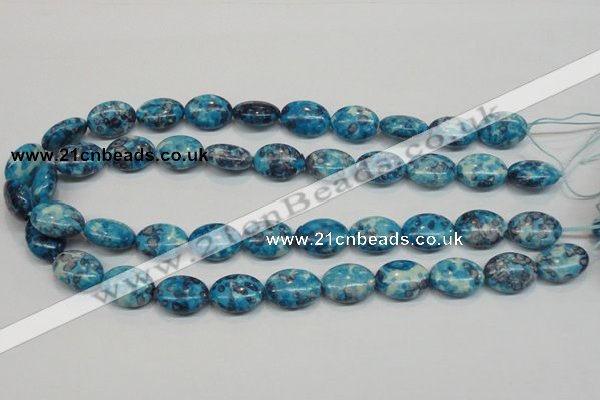 CRF71 15.5 inches 13*18mm oval dyed rain flower stone beads wholesale