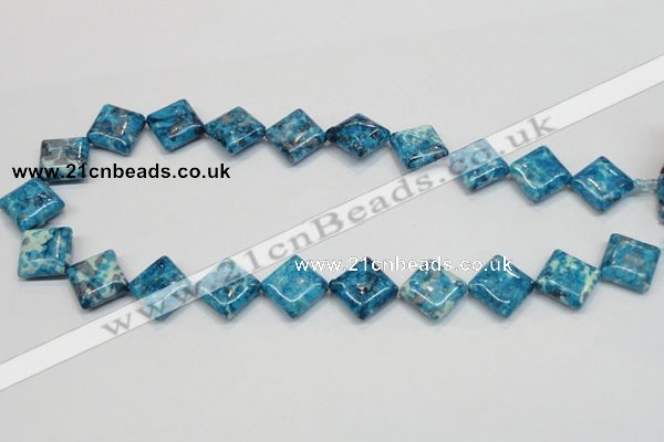 CRF72 15.5 inches 15*15mm diamond dyed rain flower stone beads