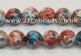 CRF73 15.5 inches 10mm round dyed rain flower stone beads wholesale