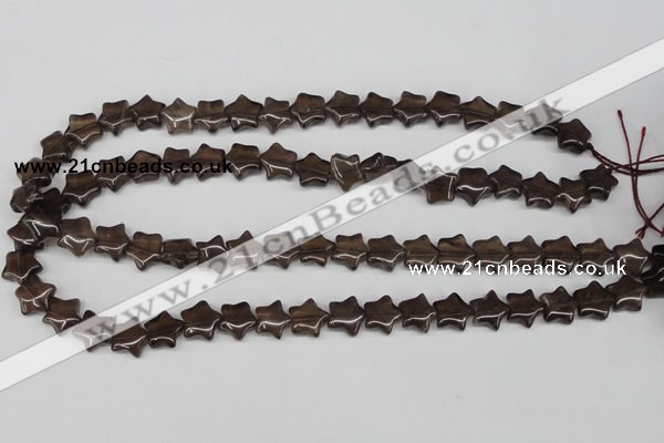 CRG05 15.5 inches 12*12mm star smoky quartz gemstone beads wholesale