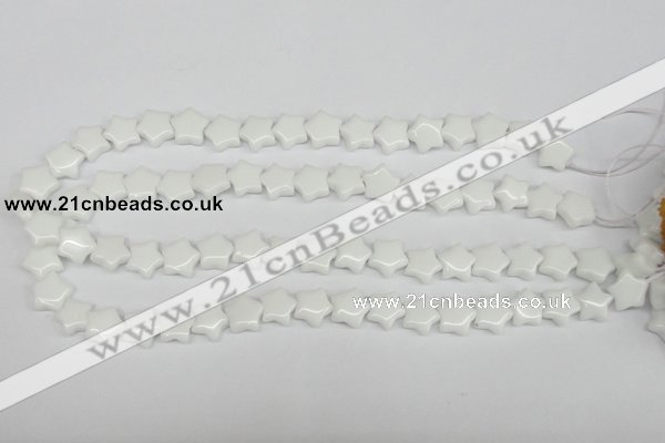 CRG06 15.5 inches 12*12mm star white agate gemstone beads wholesale