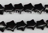 CRG07 15.5 inches 12*12mm star black agate gemstone beads wholesale