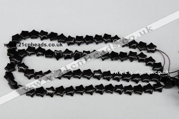 CRG07 15.5 inches 12*12mm star black agate gemstone beads wholesale