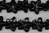 CRG21 15.5 inches 16*16mm star black agate gemstone beads wholesale