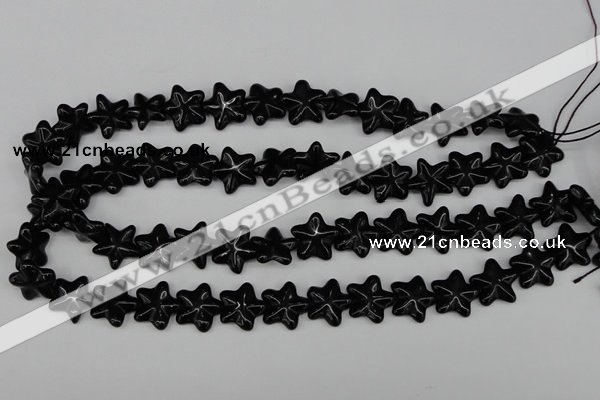 CRG21 15.5 inches 16*16mm star black agate gemstone beads wholesale