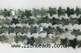 CRG40 15.5 inches 14mm flat star moss agate gemstone beads wholesale