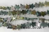 CRG42 15.5 inches 14mm flat star india agate gemstone beads wholesale