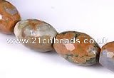 CRH02 10*14mm faceted rice natural rhyolite beads Wholesale