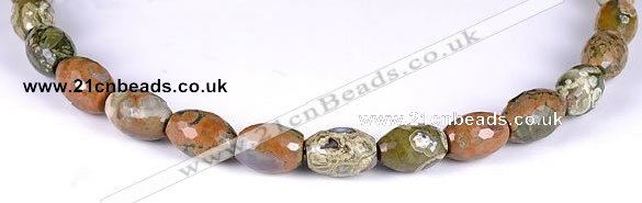CRH02 10*14mm faceted rice natural rhyolite beads Wholesale