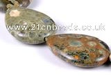 CRH04 flat teardrop natural rhyolite different sizes beads