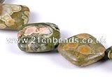 CRH05 15*15mm rhombic natural rhyolite gemstone beads Wholesale