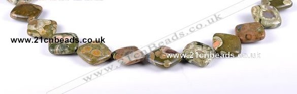 CRH05 15*15mm rhombic natural rhyolite gemstone beads Wholesale