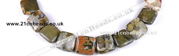 CRH06 different sizes square natural rhyolite beads Wholesale