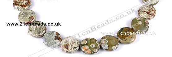 CRH08 different sizes coin sape natural rhyolite beads Wholesale