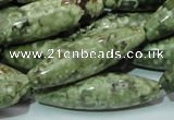 CRH108 15.5 inches 12*40mm rice rhyolite beads wholesale