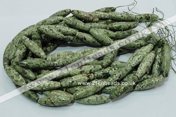 CRH108 15.5 inches 12*40mm rice rhyolite beads wholesale