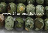 CRH124 15.5 inches 12*16mm faceted rondelle rhyolite gemstone beads