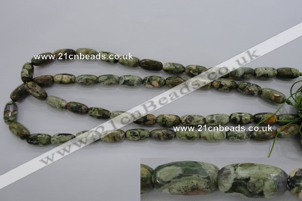 CRH129 15.5 inches 8*16mm faceted rice rhyolite gemstone beads