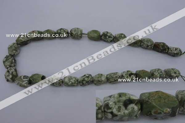 CRH131 15.5 inches 10*15mm faceted nuggets rhyolite gemstone beads