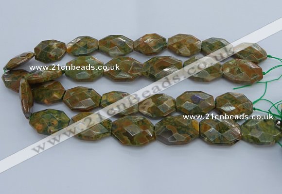 CRH152 15.5 inches 20*25mm - 22*30mm faceted freeform rhyolite beads