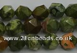 CRH162 15.5 inches 8mm faceted nuggets rhyolite gemstone beads