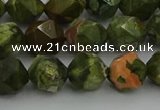 CRH163 15.5 inches 10mm faceted nuggets rhyolite gemstone beads