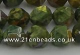 CRH164 15.5 inches 12mm faceted nuggets rhyolite gemstone beads