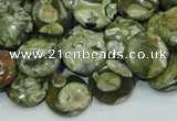 CRH36 15.5 inches 12mm flat round rhyolite beads wholesale