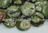 CRH37 15.5 inches 16mm flat round rhyolite beads wholesale