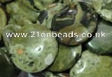 CRH38 15.5 inches 18mm flat round rhyolite beads wholesale