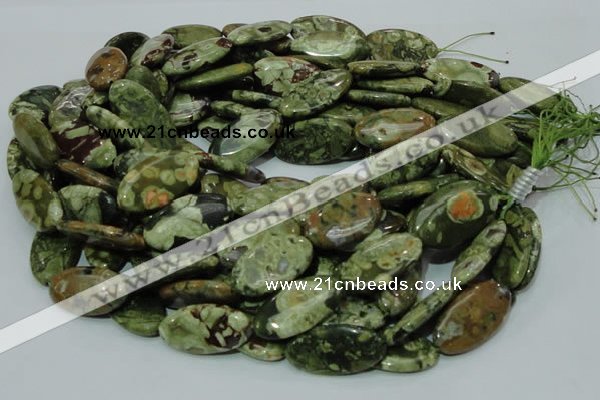 CRH46 15.5 inches 15*30mm oval rhyolite beads wholesale